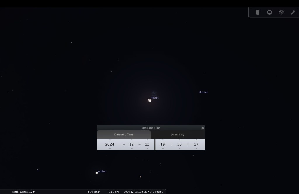 Luna vicino a Pleiadi