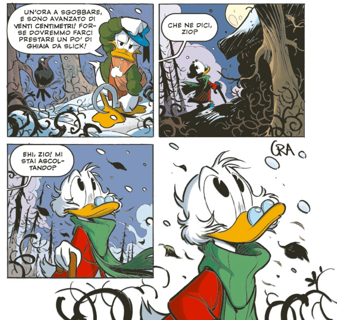 passaggio del racconto Zio Paperone e le Ultime Lune dell'Agonia Bianca in cui Paperone si lascia sopraffare dalla nostalgia