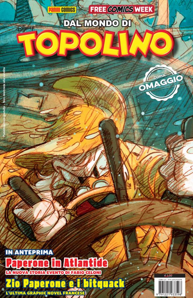 Copertina del mini libro in omaggio con la Free Comics Week con Prologo di Paperone in Atlantide