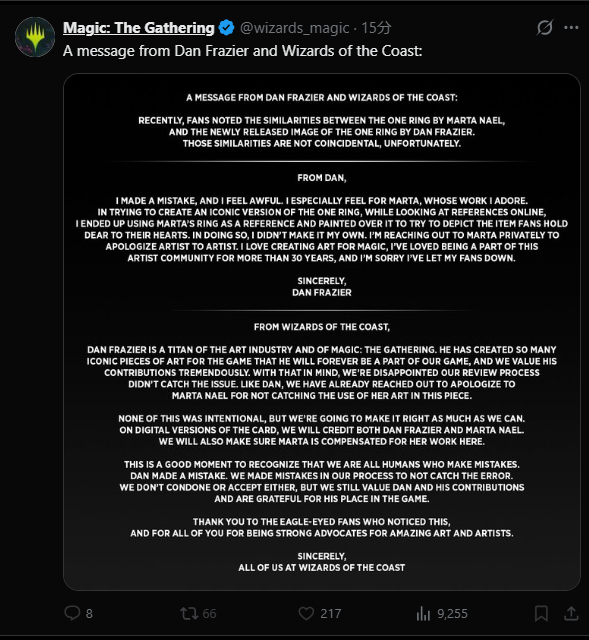 dan-frazier-wotc-apologies-message-the-one-ring