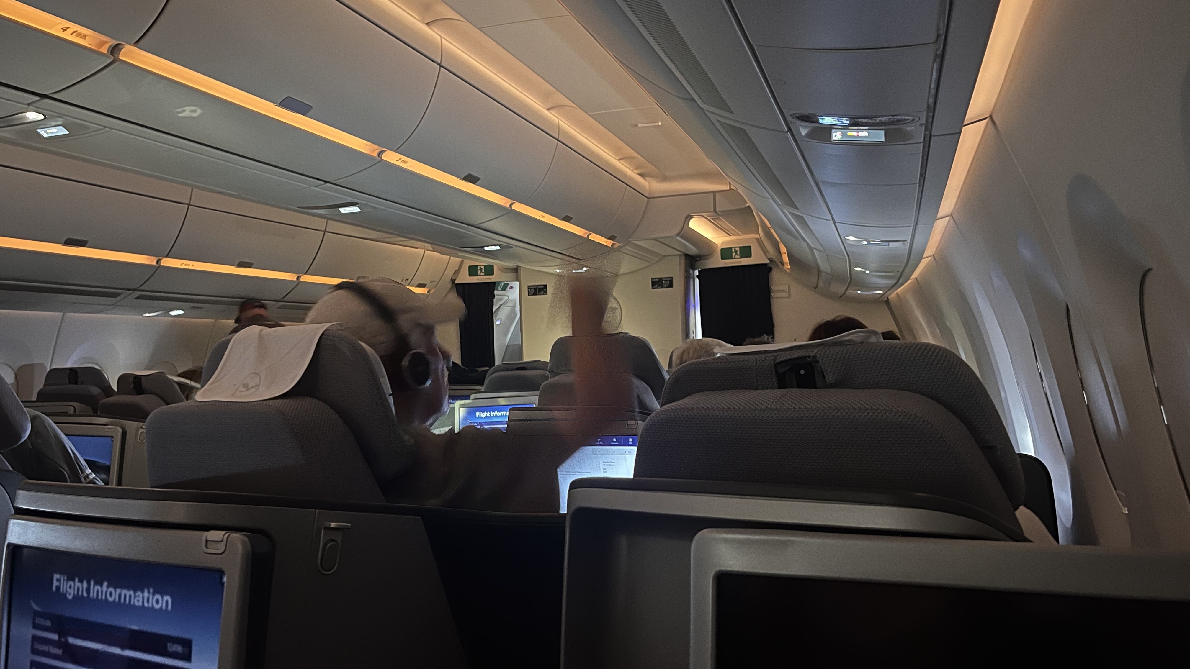 Ambiente in Lufthansa Business Class DEN_FRA su A350