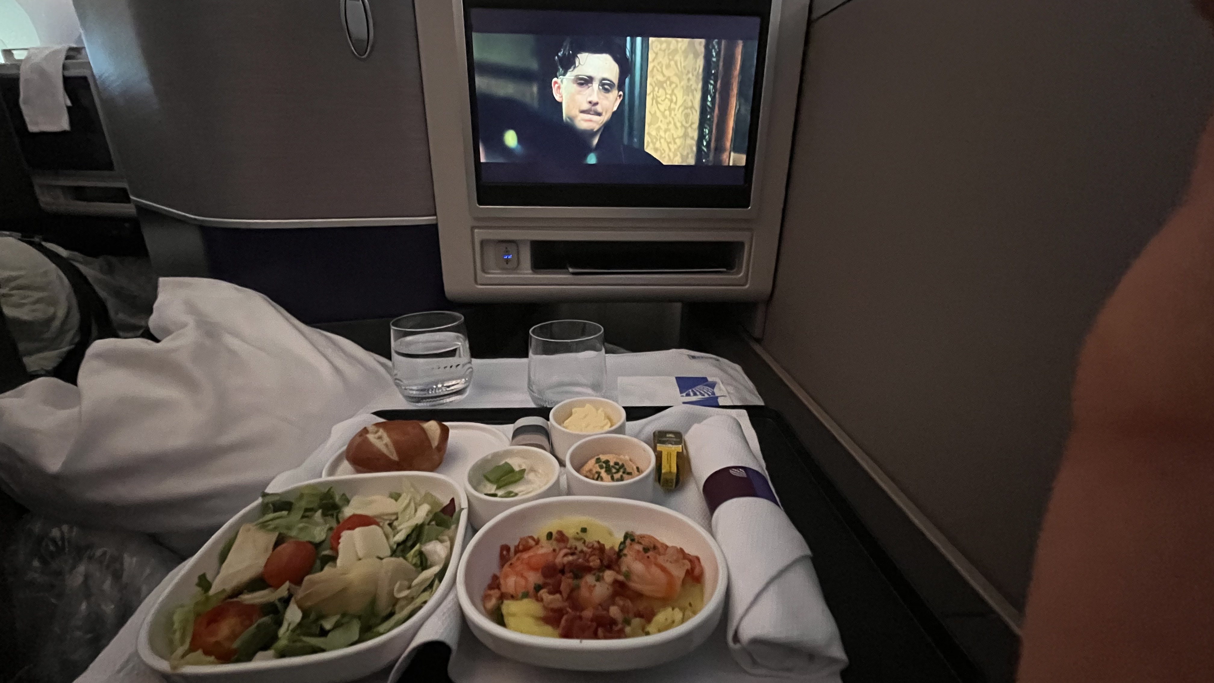 Pasto principale della United Polaris Business Class FRA-DEN sul Boeing 787-9