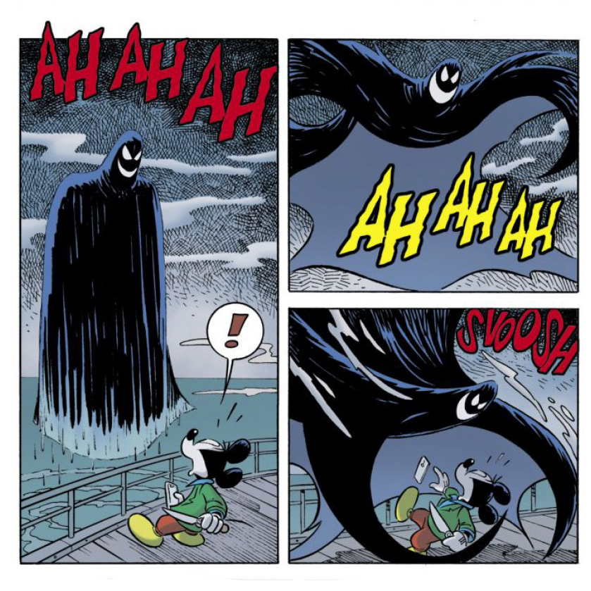 Vignette tratte da La Notte Bianca dell'Uomo in Nero tu Topolino 2965